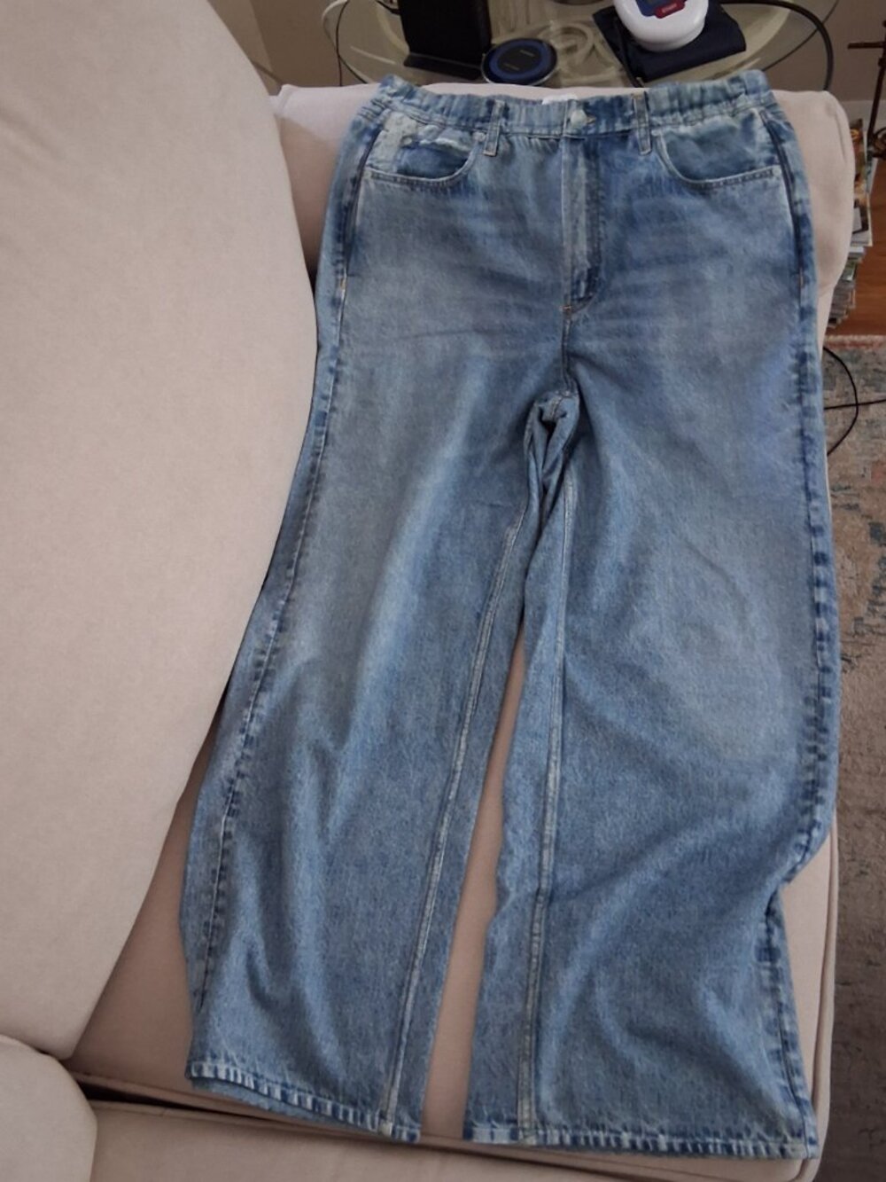 Rag & Bone Miramar Wide Leg Cotton Terry Jeans Pants sz XL